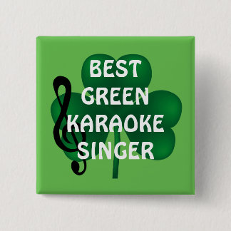 Botón de cantante de karaoke del Día de San Patric