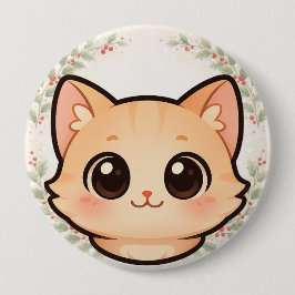 Botón de cara de gato Kawaii lindo