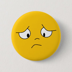 Botón de cara triste del naranja