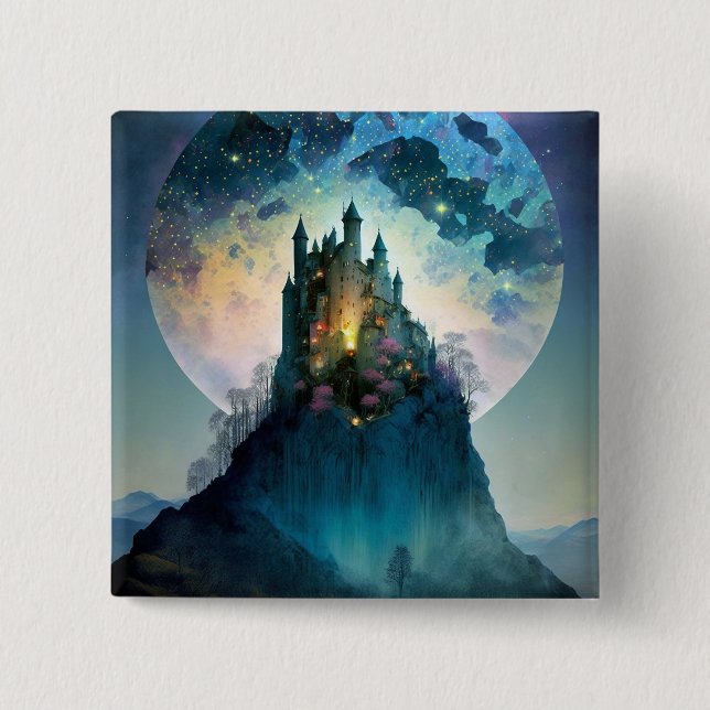 Botón de castillo de fantasía mágica (Anverso)