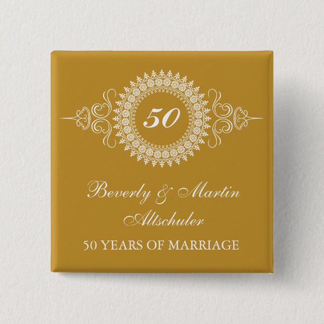 botón de celebración del Aniversario de Oro de Med (Anverso)