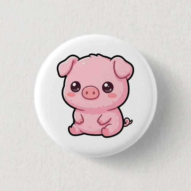 Botón de Cerdito Bebé Adorable (Anverso)