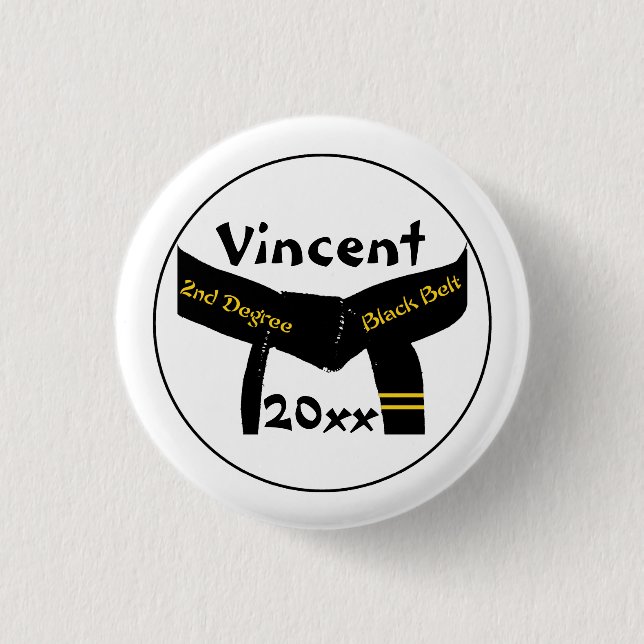 Botón de cinturón negro de segundo grado de artes  (Anverso)