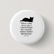 Botón de cita de Mark Twain sobre gatos