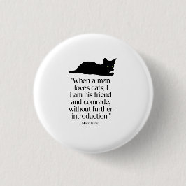 Botón de cita de Mark Twain sobre gatos
