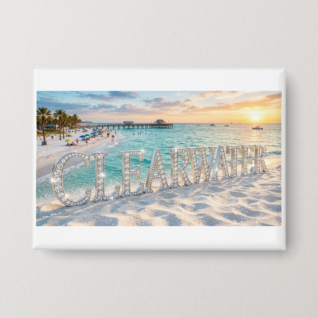 Botón de Clearwater Beach Florida (Anverso)