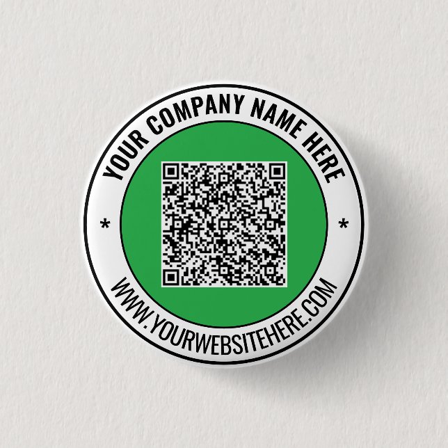 Botón de código QR de su negocio promocional con m (Anverso)