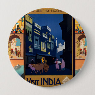 botón de collage de afiches de viaje de India