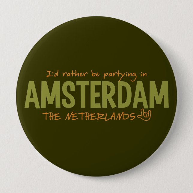 botón de color personalizado AMSTERDAM, enorme (Anverso)