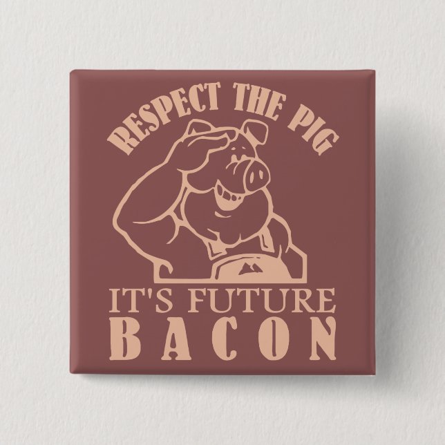 botón de color PIG TO BACON personalizado (Anverso)