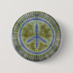 Botón de colorear de timbre de signo de paz azul y