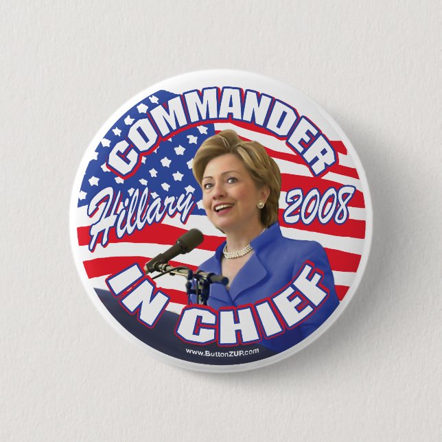 Botón de comandante en jefe Hillary 2008 (Anverso)