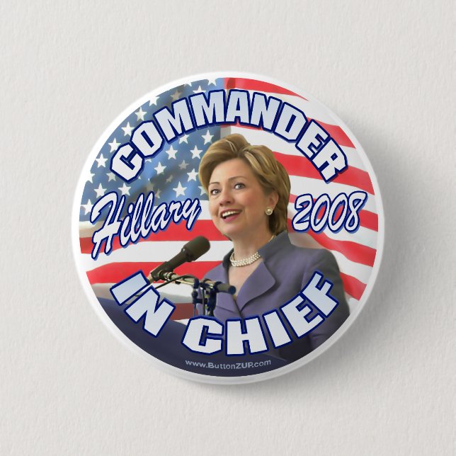 Botón de comandante en jefe Hillary 2008 (Anverso)