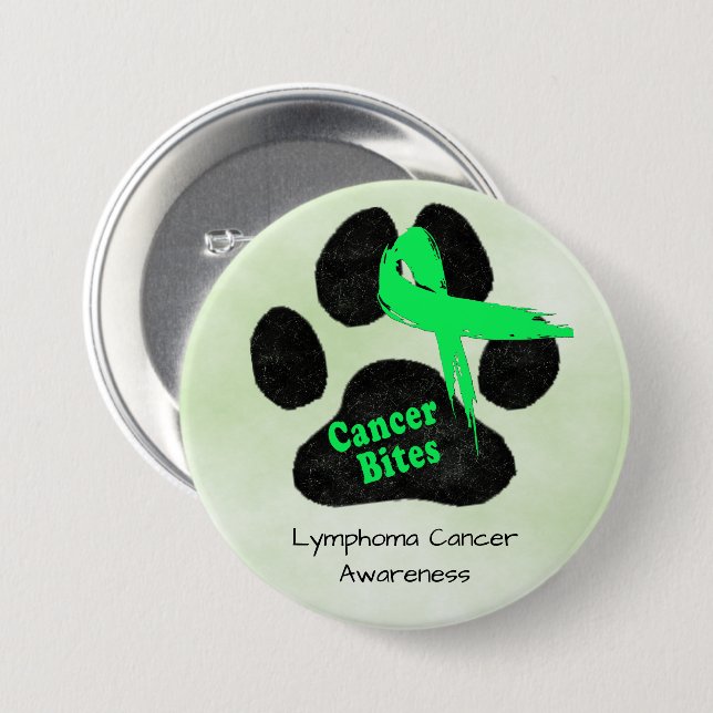 Botón de Conciencia del Cáncer de Linfoma Canino (Anverso y reverso)