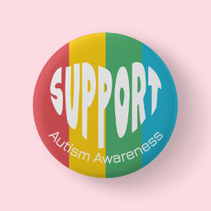 Botón de concienciación sobre el apoyo al autismo