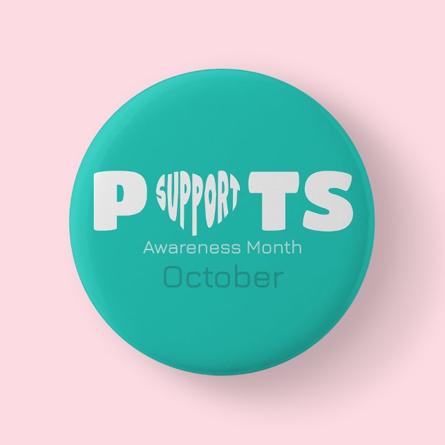 Botón de concienciación sobre POTS teal (POTS Awareness Month)
