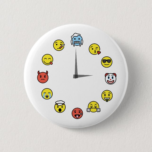 botón de conexión de reloj de Emoji divertida (Anverso)