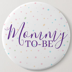 Botón de Confeti de Pastel para Mamá en Camino