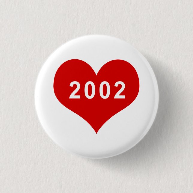 Botón de corazón de amor rojo 2002 (Anverso)