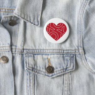 Botón de corazón XOXO