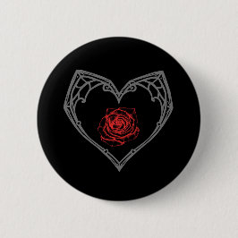 Botón de Corazón y Rosa