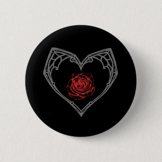 Botón de Corazón y Rosa