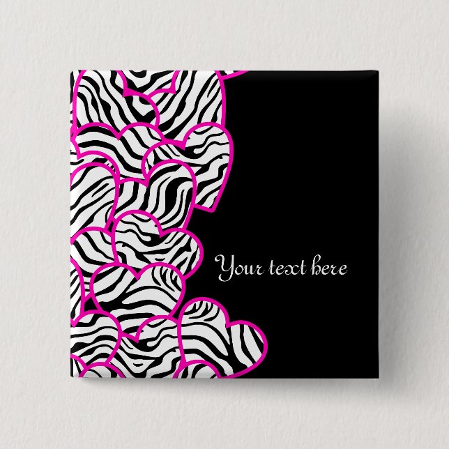 botón de corazones de cebra (Anverso)