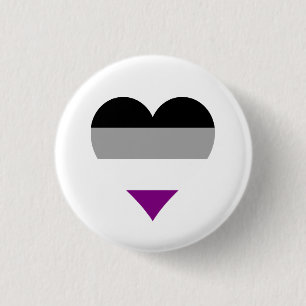 Botón de corazones de orgullo asexual