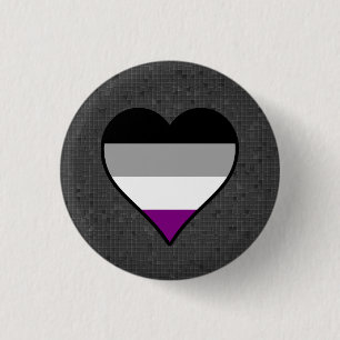 Botón de corazones de orgullo asexual