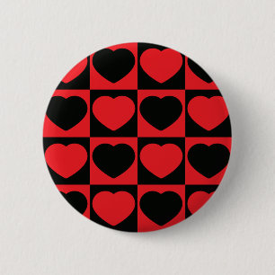 botón de corazones negros y rojos