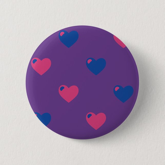 Botón de Corazones Orgullo Bisexual (Anverso)