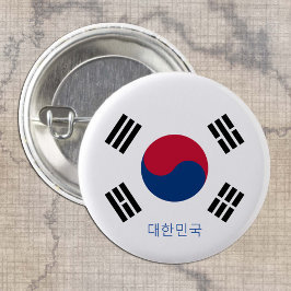 Botón de Corea del Sur, bandera patriótica coreana