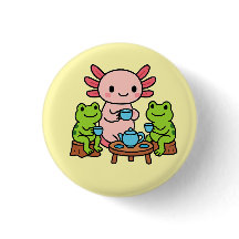 Botón de corte del té Axolotl con amigos