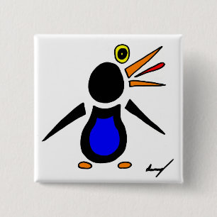 Botón de cuadrado pingüino abstracto