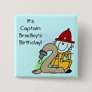 botón de cumpleaños 2 del bombero personalizado