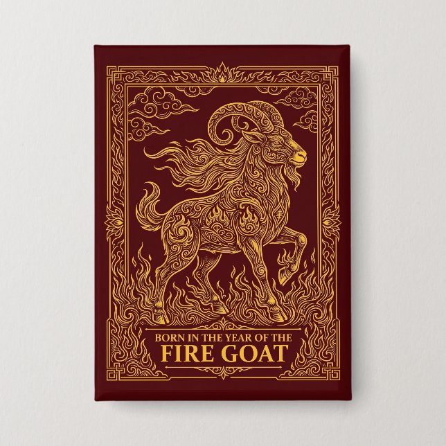 Botón de cumpleaños Cabra de Fuego 2027 (Anverso)