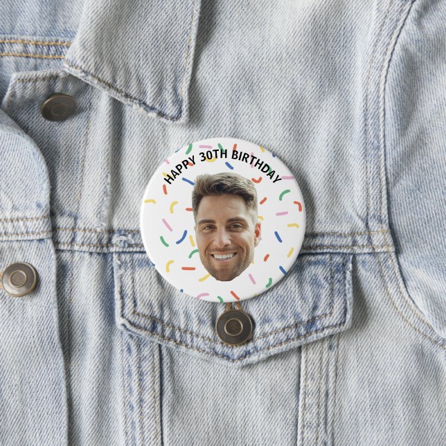Botón de cumpleaños con rostro personalizado (In situ)