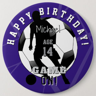 Botón de cumpleaños con tema de fútbol HAMbyWG 