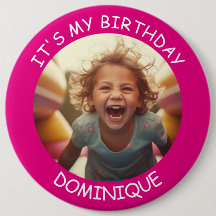 botón de cumpleaños de foto y nombre de personaliz