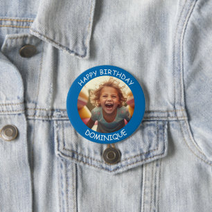 botón de cumpleaños de foto y nombre de personaliz
