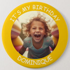 botón de cumpleaños de foto y nombre de personaliz