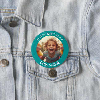 botón de cumpleaños de foto y nombre de personaliz