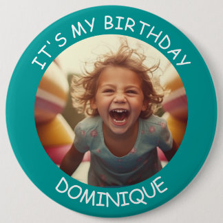 botón de cumpleaños de foto y nombre de personaliz