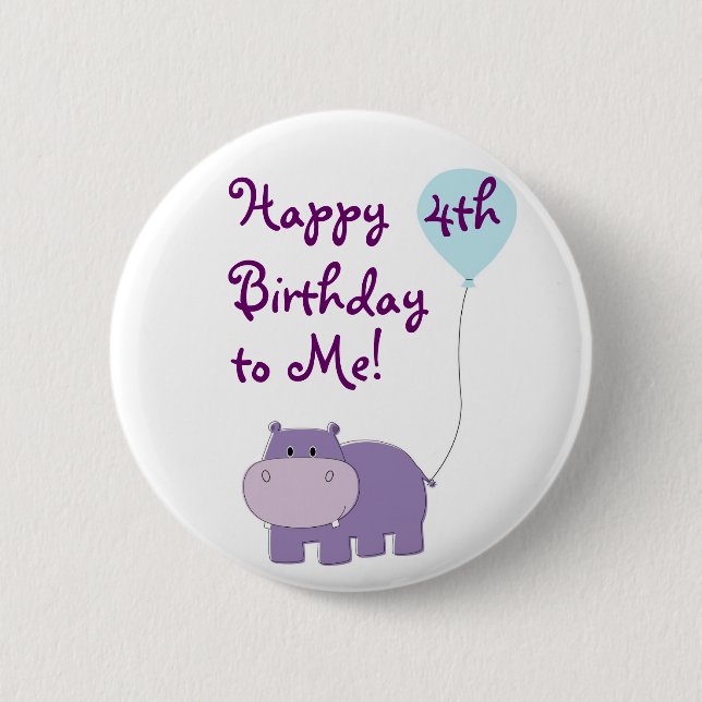 Botón de cumpleaños de Hippo (Anverso)