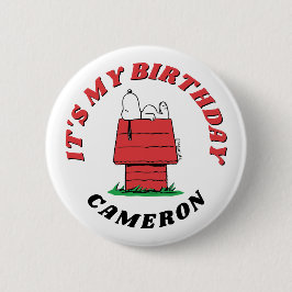 Botón de cumpleaños de la casa de Snoopy Cacahuete