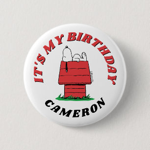 Botón de cumpleaños de la casa de Snoopy Cacahuete
