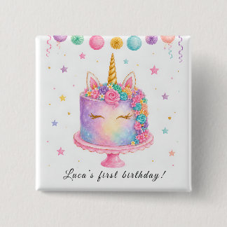 Botón de cumpleaños de unicornio
