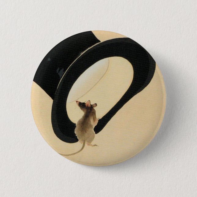 botón de cumpleaños de Zodiac chino de Rat Year 20 (Anverso)