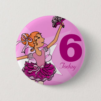 botón de cumpleaños del chica de jengibre rosa mor