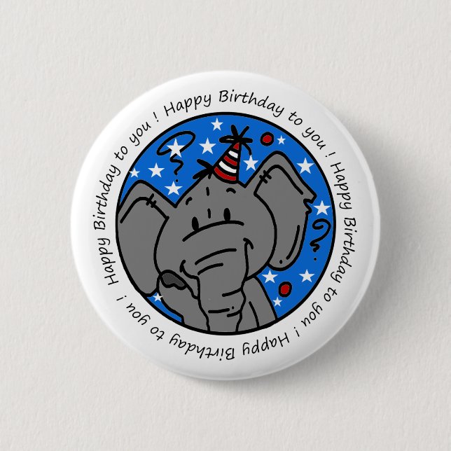 botón de cumpleaños del elefante canto (Anverso)